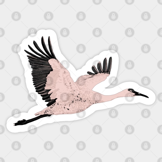 Pink and black flying cranes Sticker by rlnielsen4